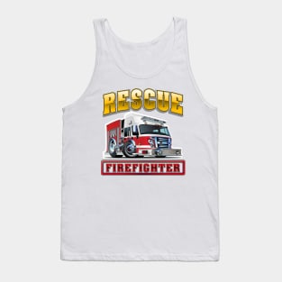 Cartoon Fire Truck Tank Top